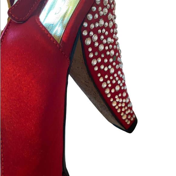 JESSICA BENNETT Used  Halo Heels ~ Red Satin 8.5 - Picture 4 of 10